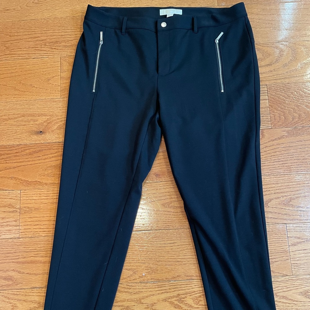 Michael Kors black slacks with zippers